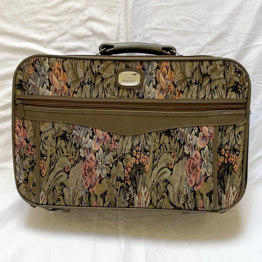 Jordache vintage tapestry luggage suitcase